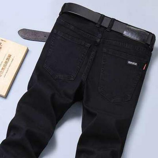 Elastic Men's Jeans: Spring/Summer Straight, Loose, Large Size, Wear-Resistant, Casual Work Pants with Free Shipping