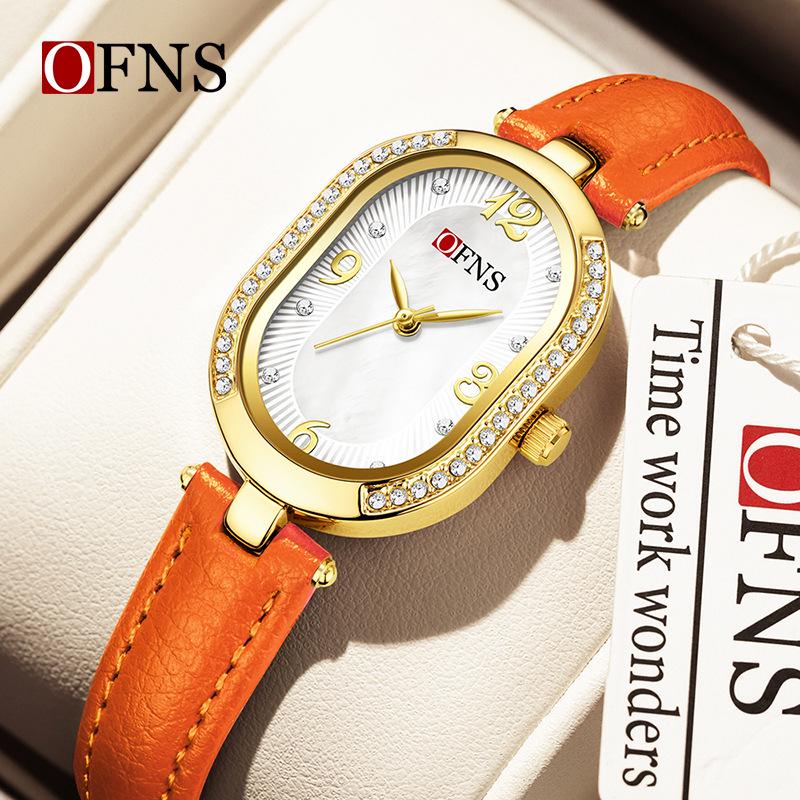 Women s Oval Quartz Watch - High-End Niche Style with Mother-of-Pearl Dial