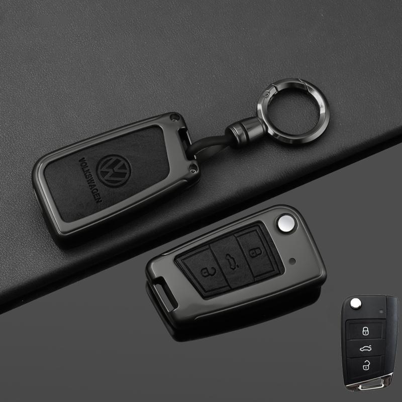 Dla VOLKSWAGEN VW Etui na Kluczyk Samochodowy Pokrowiec Ochronny Obudowa dla VW Volkswagen Golf 7 MK7 Tiguan MK2 T-roc T-cross Brelok do Kluczy Samochodowych
