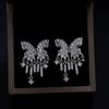 Diamond Butterfly Tassel Earrings: Luxe, Non-fading Ear Jewelry for Women with Elegant Design and Fairy-like Charm.