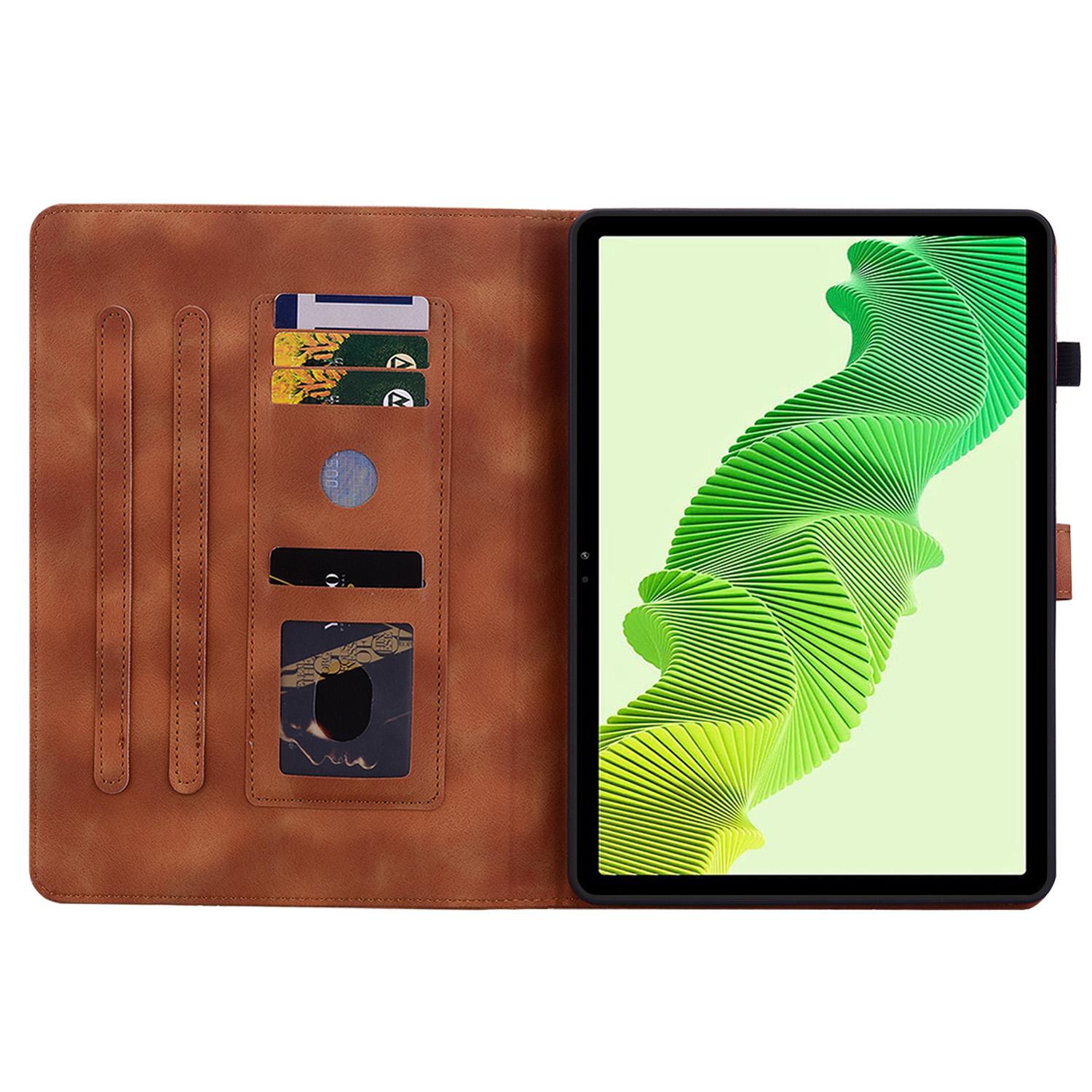 

Для Realme Pad 2 чехол для планшета из искусственной кожи с изысканным цветочным тиснением Realme Pad 2 коричневый