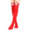 Women Cute Plush Santa Claus Striped Over Knee Long Socks Thigh High Stockings for Christmas Cosplay Costume Hosiery