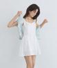ADAUL Fit Flare Sleeveless Mini Dress - White