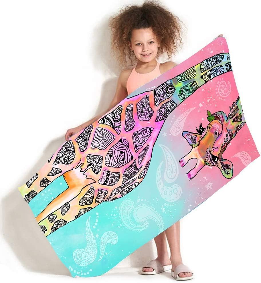 

1PC Cute Giraffe Beach Towel for Children friends Gifts Towel Quick-Dry Towel For Bath Yoga Tourism Beach GYM Camping Swimming W30*H60(CM)
