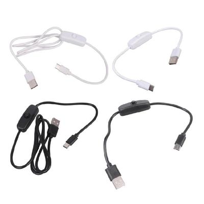 Long USB To Type C Charging Cable with Power Switches Plastic Texture for Charging Phones Fan Light and More Gadgets