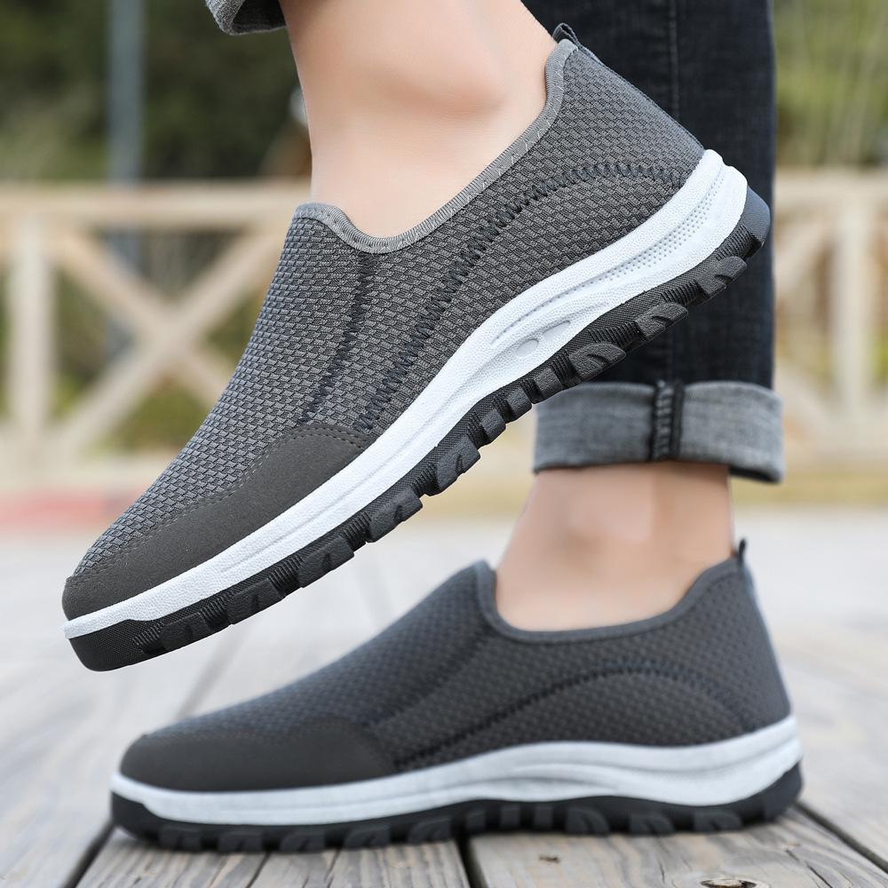 Casual Shoes Spring Flying Woven Surface Breathable Thick Sole Comfortable Low Top Sports Men's Shoes
