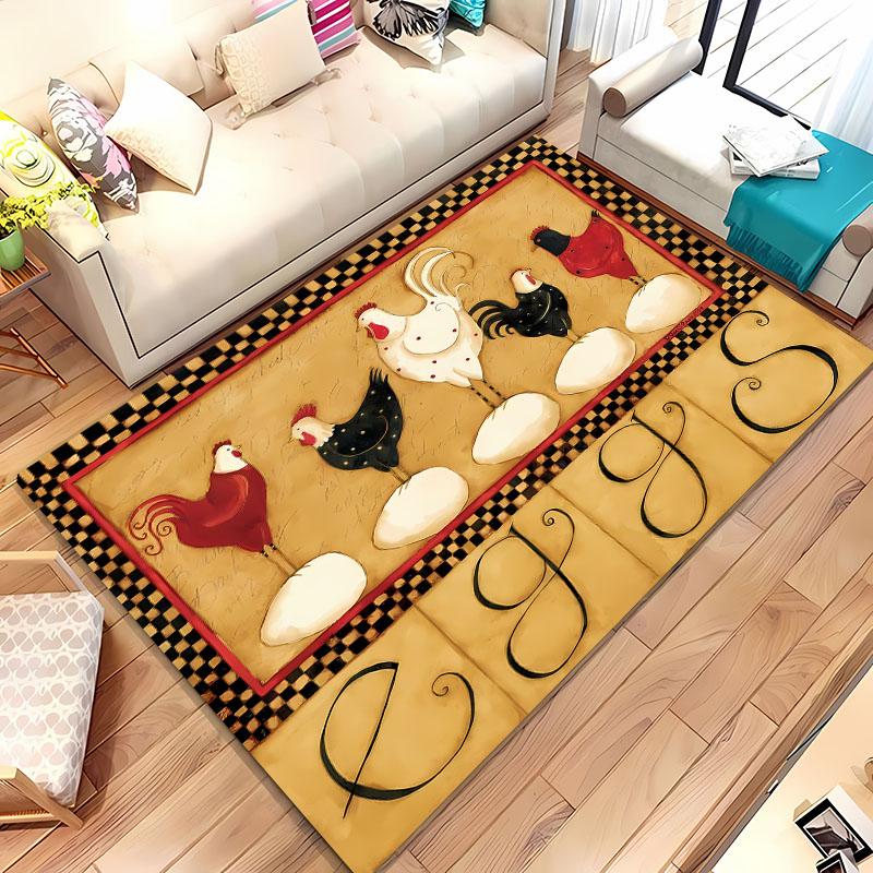 Funny Gallic Rooster 3D HD Printing Carpet for Living Room Cartoon Kid Bedroom Sofa Doormat Mat Floor Tapete Anti-slip Decor Rug