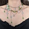 Fairy Style Butterfly Crystal Pendant Necklace With Multicolor Inlay For Women