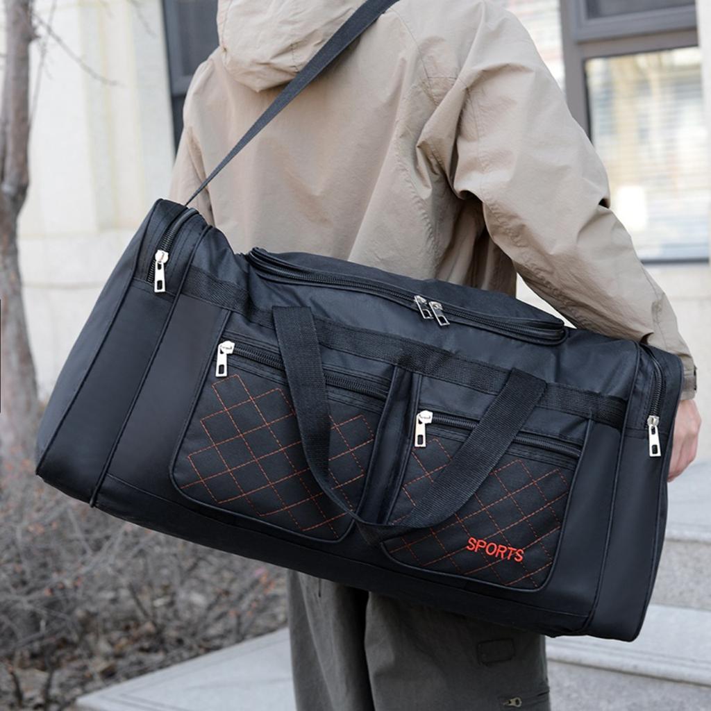 Foldable Travel Bag, Multi Pocket Sports Duffle Bag, Lightweight Foldable Luggage Handbag For Outdoor Sports, Travel And Daily Storage