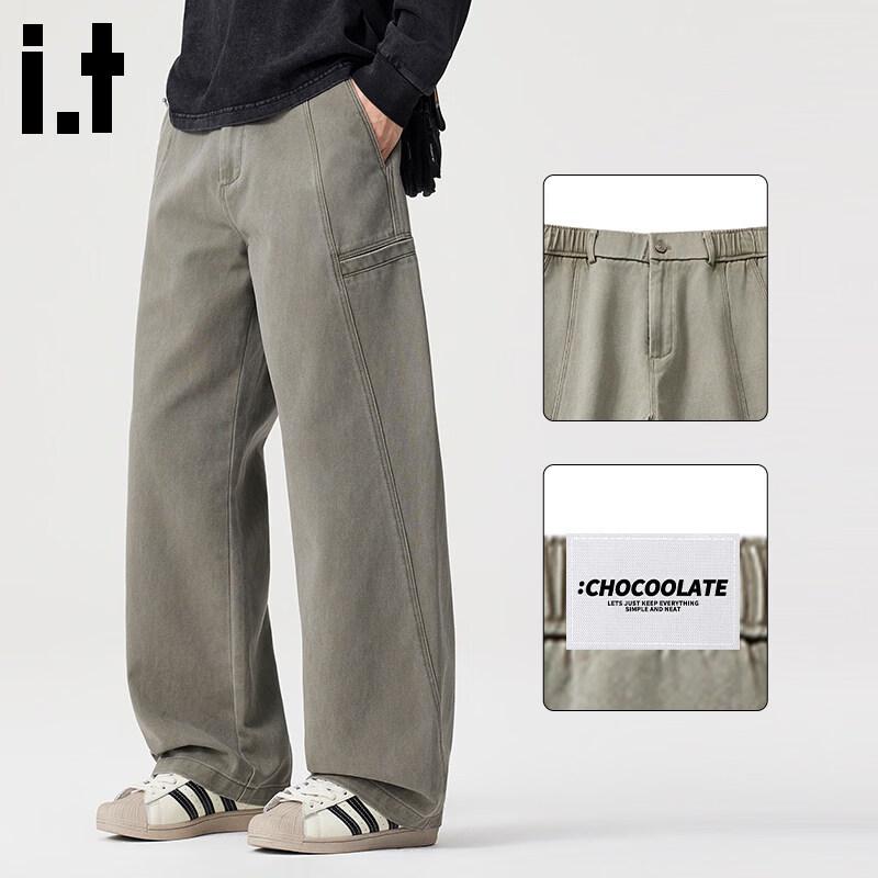 

Men s Pure Cotton Loose Fit Wide Leg Cargo Pants 4XL