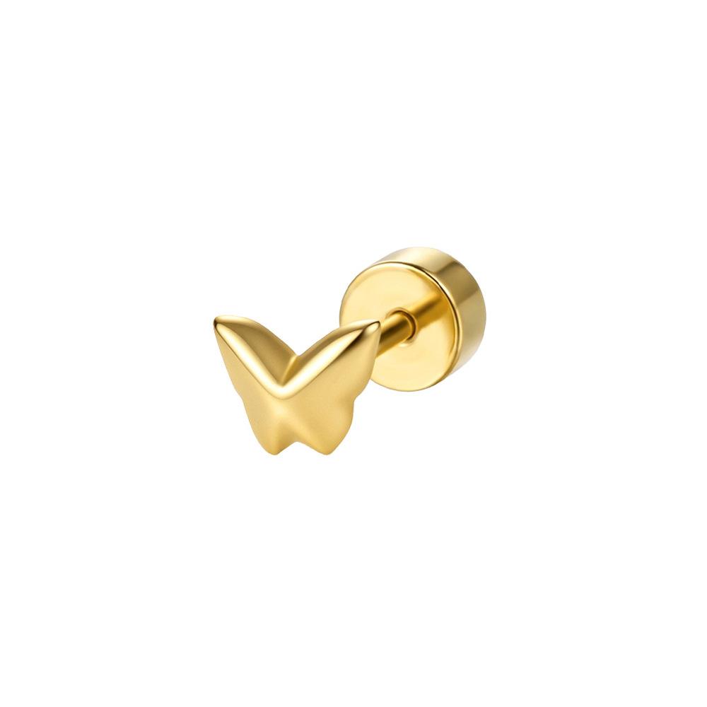 Damila in Stock 925 Silver 18K Gold Plated Plant Design Series Flower Butterfly Leave Stud Earrings for Women Gift