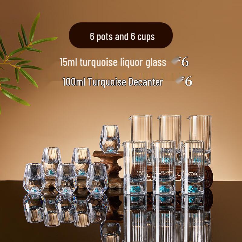 Shangqi Turquoise Crystal Baijiu Decanter & Glass Set