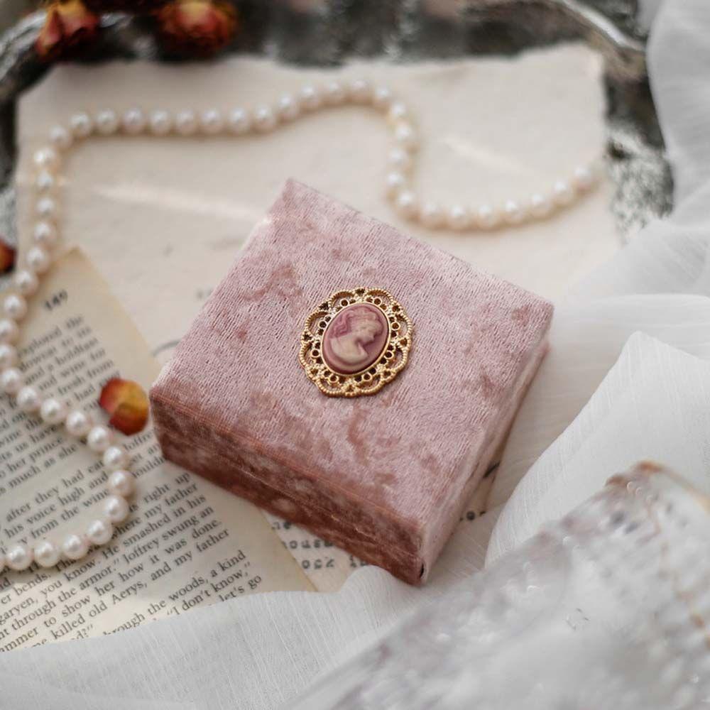 Jewelry Organizer Pendant Storage Necklace Box Jewelry Box Pink Velvet Ring Box Ring Storage Case