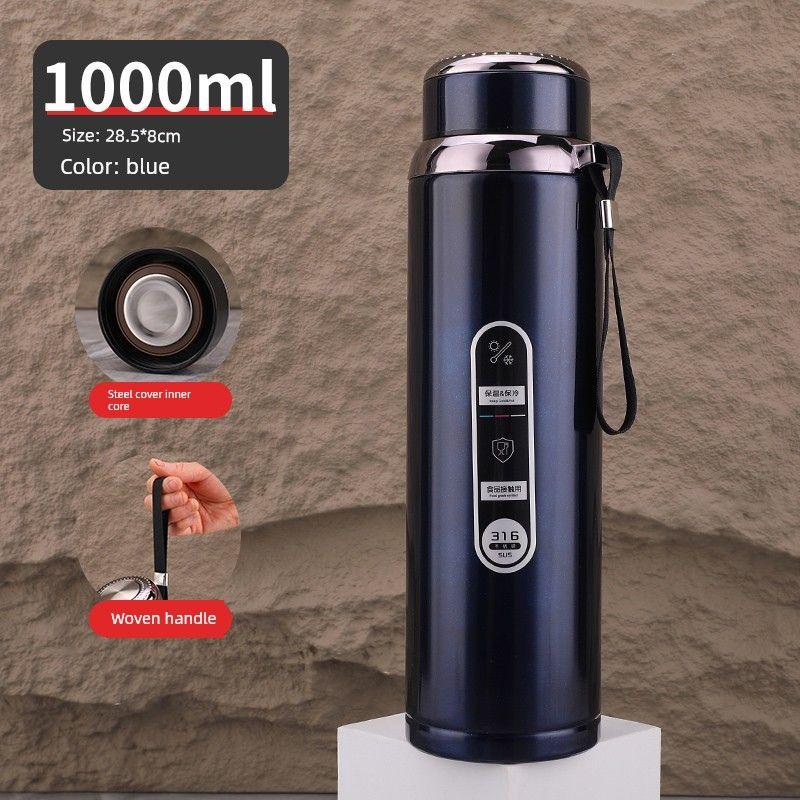 316 Steel Large-Capacity Thermos Cup for Men and Women with Filter Tea Cup Adult Business Portable Large Cup Gift Cup 600