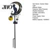 Hanging Pumpkin Halloween Decor Solar Garden Stake Light, Metal Black Cat & Moon Waterproof Crescent Pathway Lights Decorations for Lawn Patio