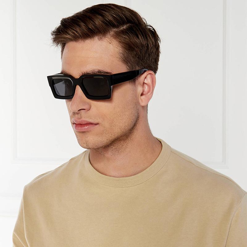 Minimalist Black Square Sunglasses With Uv400 Polarized Tac Lenses For Fashion And Outdoor Activities