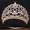 Retro Bridal Crown Queen Headband Wedding Full Glittering Crown Hollow Crown for Bride Bridesmaid Princess Costume