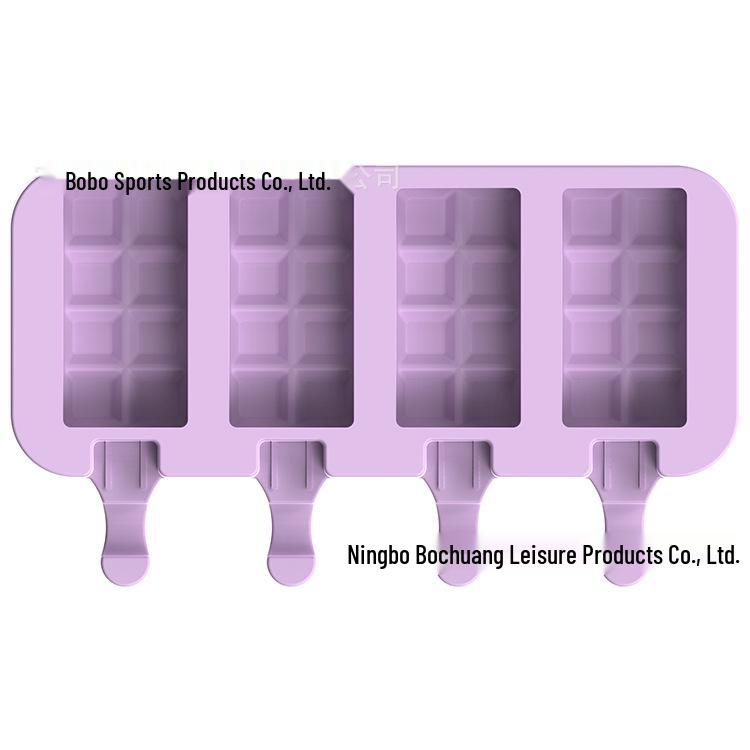 Silicone 3-Cavity Popsicle & Ice Cube Tray with Lid