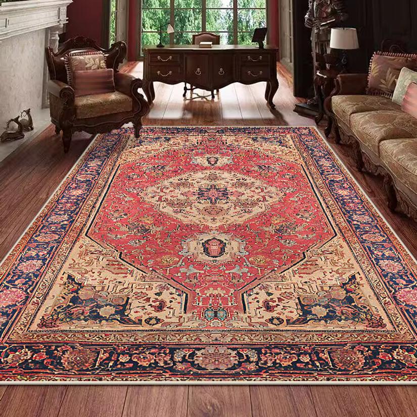 Retro Persian Carpet for Living Room Boho Decor for Room Balcony Rug Large Luxury Red Bed Decoration Home Mats Bedside 160x230
