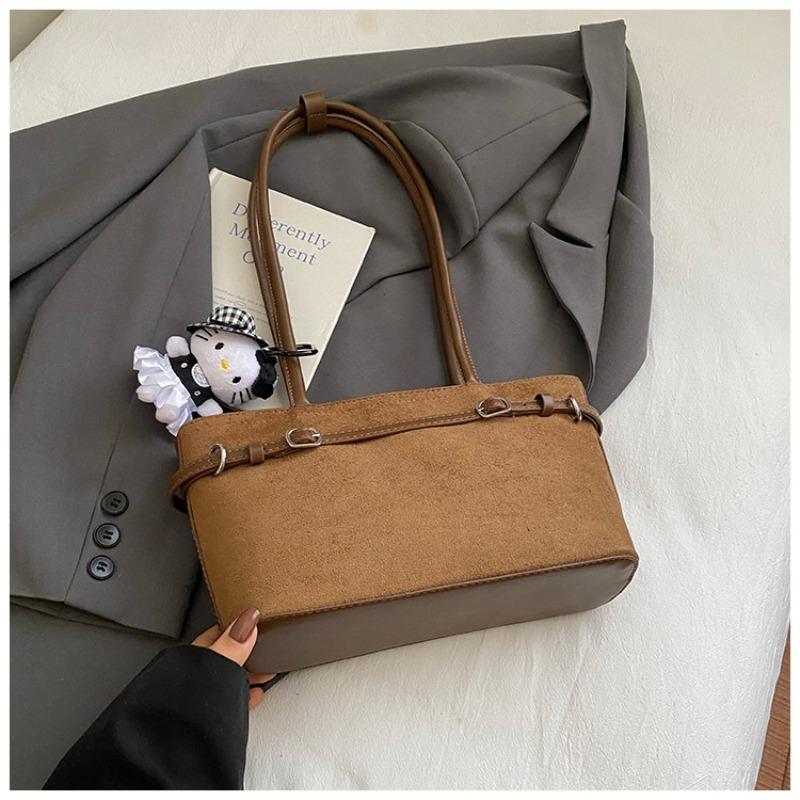 Autumn fashion retro suede underarm bag women's new fashionable high-value shoulder bag commuter handbag