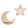 Star/Moon Wall Shelf Wall Mounted Floating Shelf for Plant Figurines Display Wall Wood Storage Shelves Wall Decors