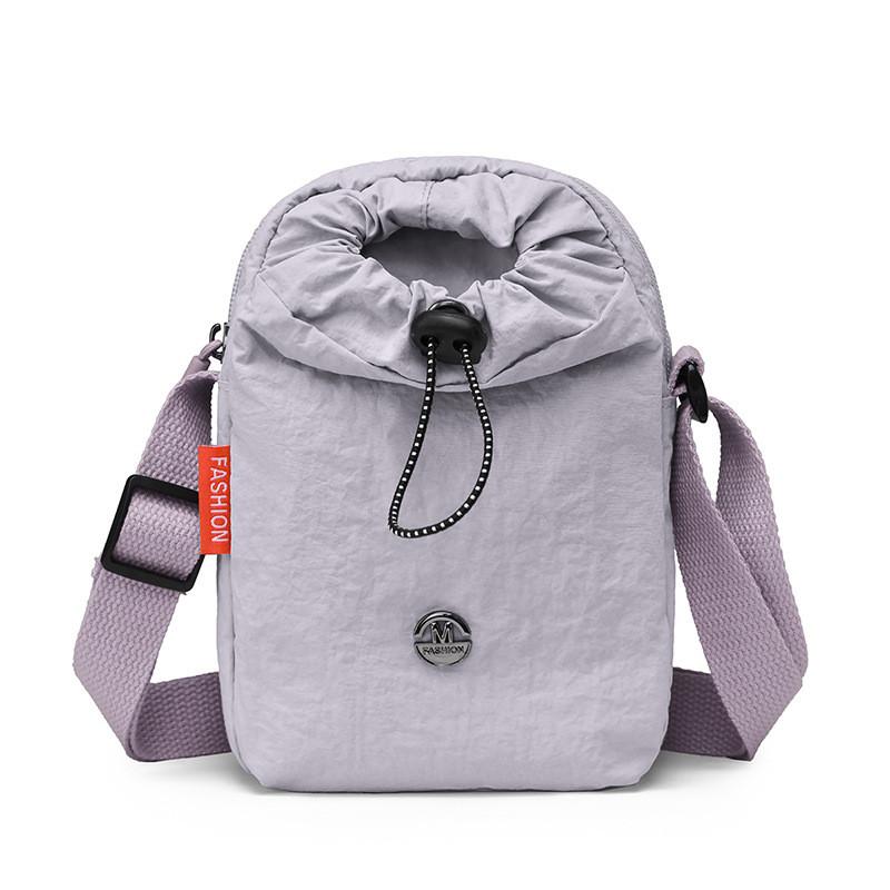 Oxford Fabric Mini Crossbody Bag For Casual Travel With Phone Pocket And Drawstring Closure