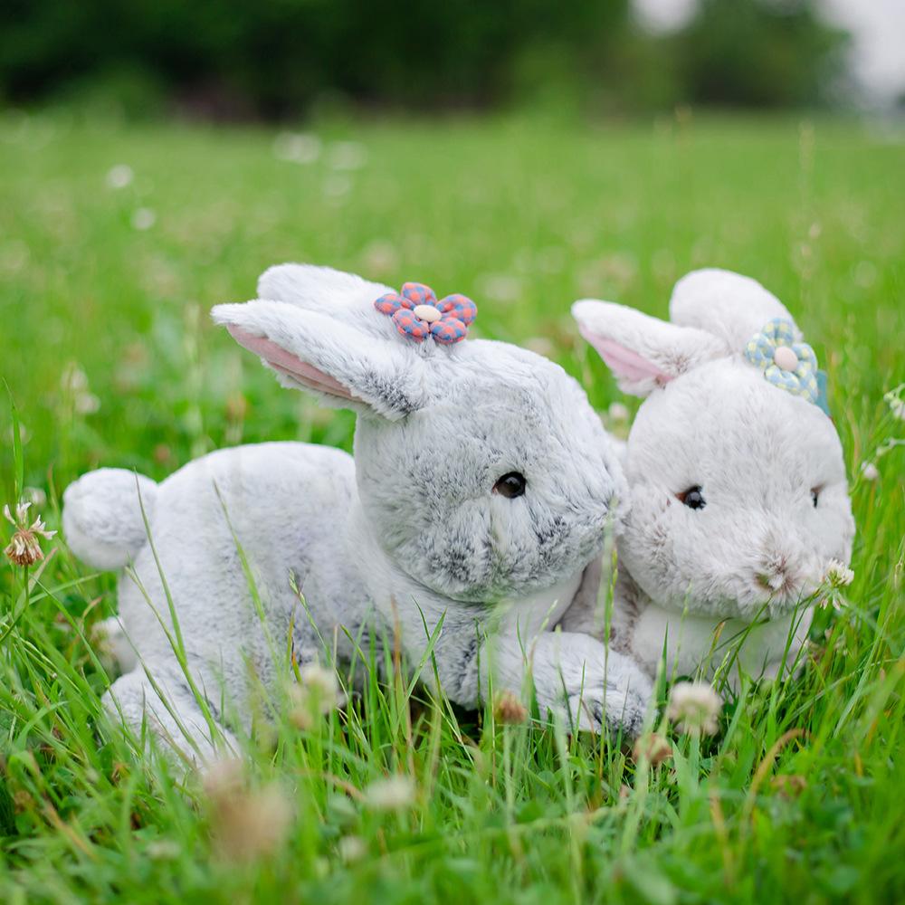 Simulation rabbit doll plush toy lying rabbit doll soothing throw pillow sleeping rag doll birthday gift girl