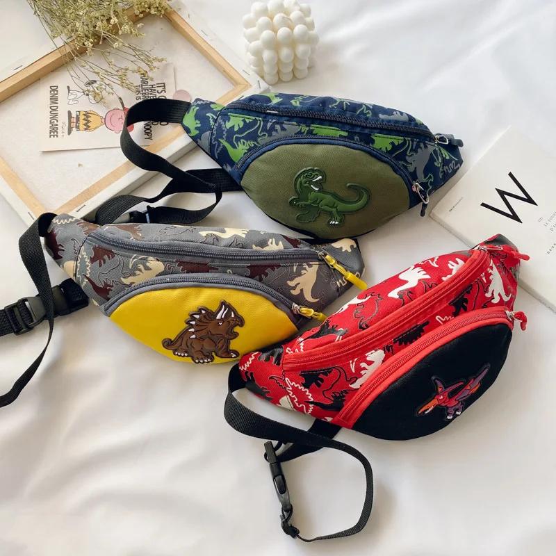 Kid Waist Bag for Girl Boy Cute Cartoon Dinosaur Chest Children Belt Bag Money Pouch Baby Zipper Waist Pack Bum Boy Gift