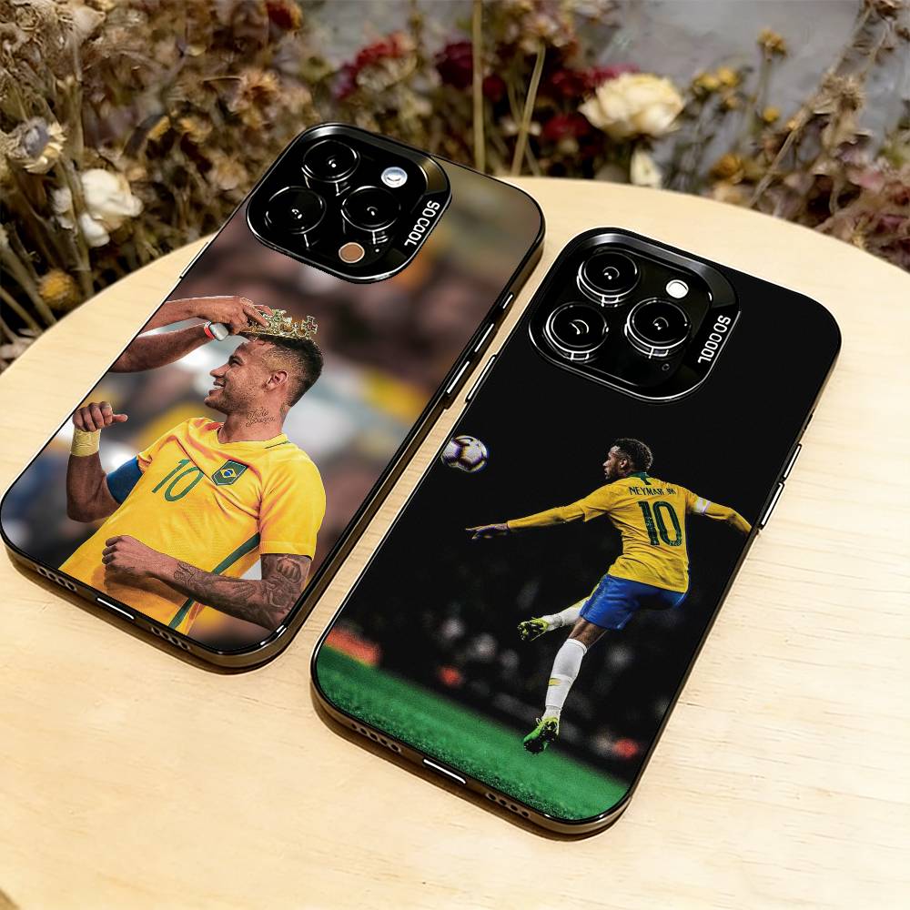 Football Star 10 N-Neymar Phone Case For iPhone 17,16,15,14,13,12,11 Plus,Pro Max,XS,Colorful Silver Black Cover