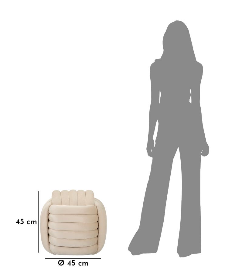 Stool Softy Cream Cm 45X45X45