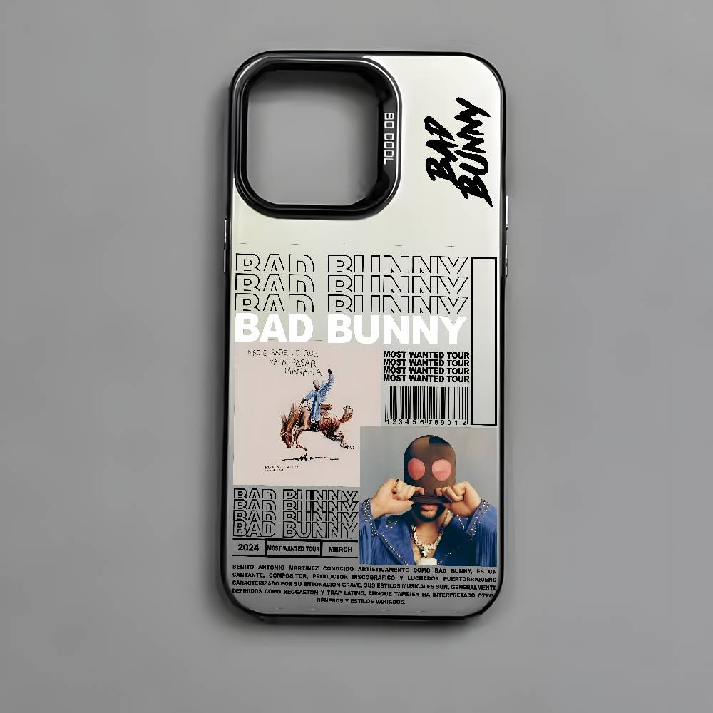 B-Bad Bunny Art Album Etui na Telefon Dla iPhone 17 16e 16 15 14 13 12 11 mini Pro Max X XR XSMAX 8 7 Air Plus Przeciwupadkowe Matowe Pokrowiec