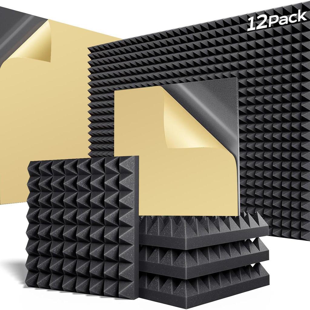 Pyramid Sound Insulation & Absorption Cotton: Strong Noise Reduction for Bedrooms, KTV, and Home - Self-Adhesive.