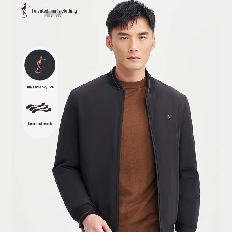 

TRIES Men s Solid Stand Collar Business Jacket L