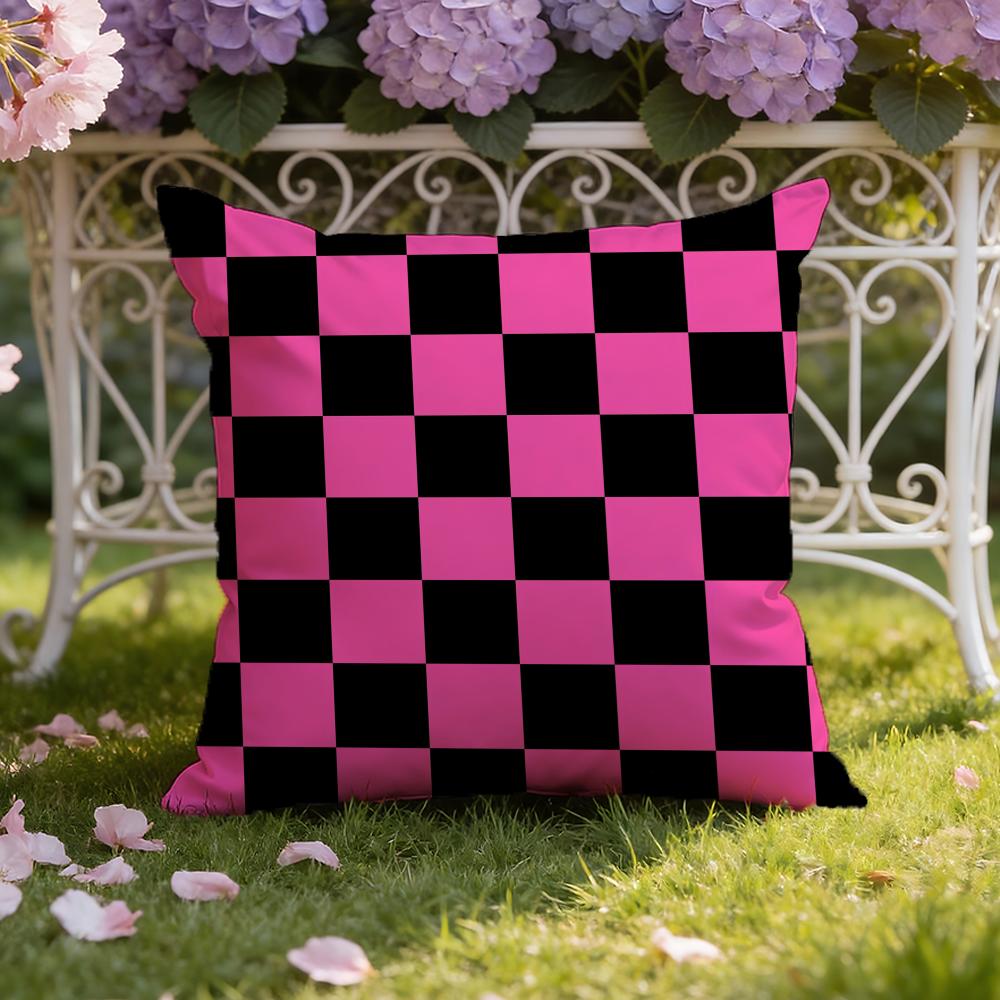 Black White Checkerboard Cushion Cover Home & Car Dual-Scene Pillow Cover: Reversible for Premium Comfort