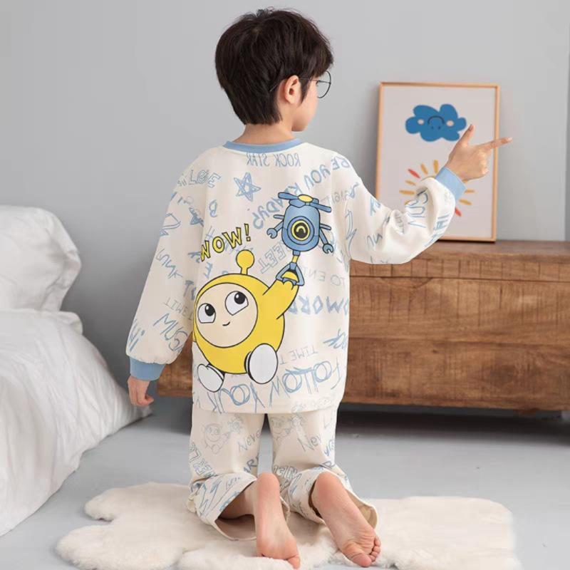 2026 Autumn Two-Piece Pajama Set for Boys - Long Sleeve & Pants