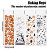 50/100Pcs Halloween Self Adhesive Bags Pumpkin Ghost Printed Clear Packaging Bags For Candy Biscuits Baking Food Wrapper