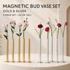Modern Minimalist Geometric Vase Unique Nordic Light Luxury Vase Stainless Steel Flower Holder Magnetic Vase Flower Arrangement
