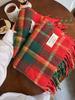 Women's Red Plaid Winter Scarf - Christmas & New Year Style, Thick & Warm, High-End Feel, Versatile Neck Warmer for Students