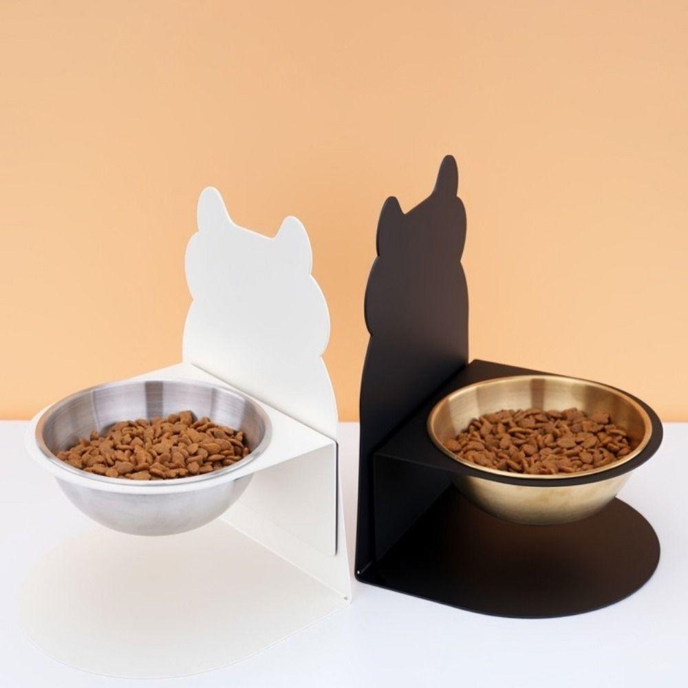 Detachable Adjustable Food Feeder Anti-Tip Anti-slip Elevated Cat Water Bowl with Magnetic Stand Protects Cervical