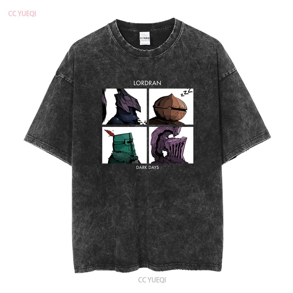 Lordran Dark Souls Days T Shirt Regular Fit Crew Neck Cotton S M 5XL Long or Short Sleeves Vintage Washed Homme