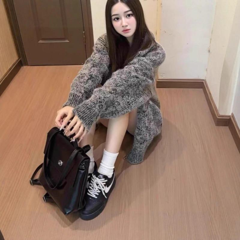 Autumn and winter new women's clothing Fair Island sweater women's loose turtleneck long-sleeved top jacket temperament knitted cardigan