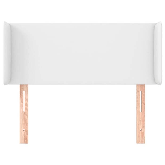 Tête de lit - MAISON EXCLUSIVE - Avec oreilles - Similicuir blanc - Hauteur réglable - Pieds en bois