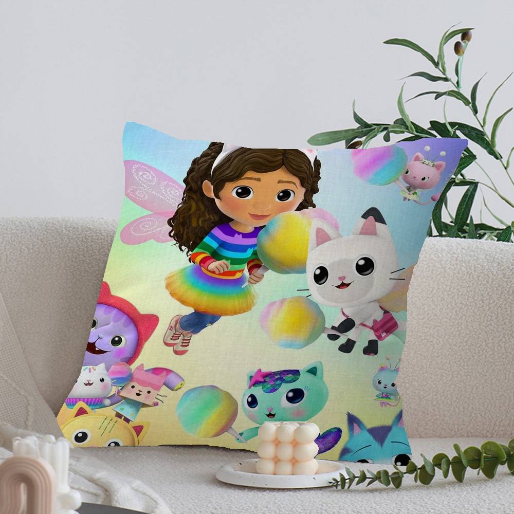 Funny Gabbys Dollhouse Cushion Cover Car Throw Pillow Case For Sofa Car Christmas Gift 40x40cm 45x45cm