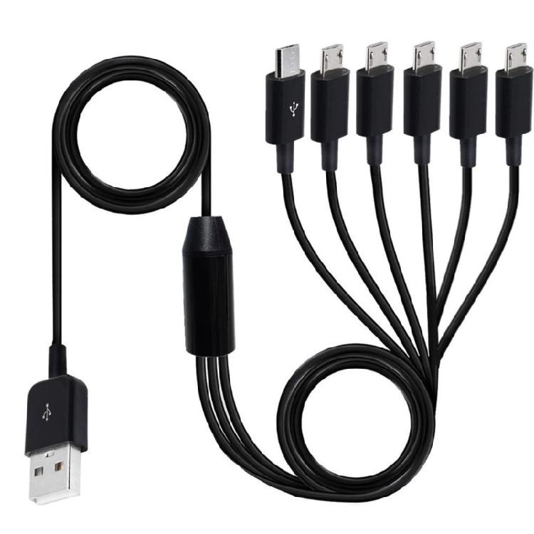 Multi Micro USB Sync Cable 6 In 1 Charging Cord with 6 Micro USB Plug for Mobile