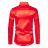 Men Shirt Lapel Long Sleeve Single Breasted Shirt Tops Pure Color Glossy Design Smooth Satin Shirt Versatile Daily Wear