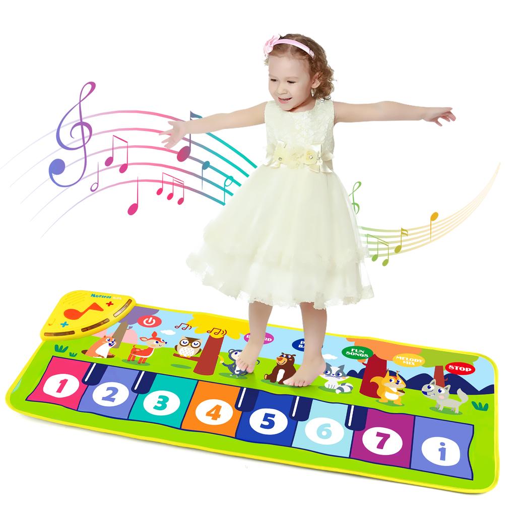 Kid Music Piano Mat Toddler Floor Baby Keyboard Dance Mat with 8 Animal Sounds Baby Mat Educational Toys For Kid Gifts