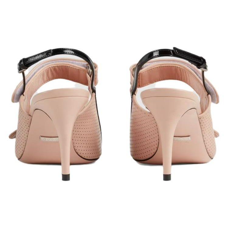 Gucci Leather One Strap Sandals 7.5cm Women's Light Pink 655415 04JT0 6764