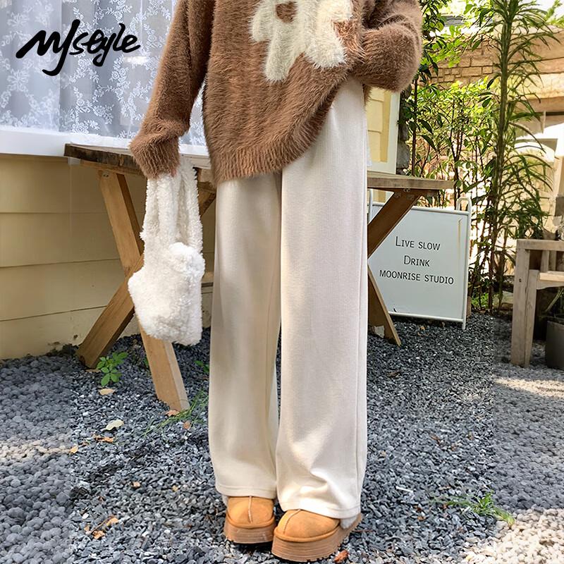 MJ STYLE Women's Plush Wide-Leg Towel Pants