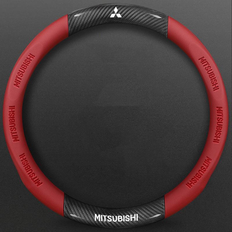 cxbkdv1 Car Carbon Fiber Leather Steering Wheel Cover For Mitsubishi RALLIART ASX Colt Eclipse Galant LANCER EX OUTLANDER Pajero Triton