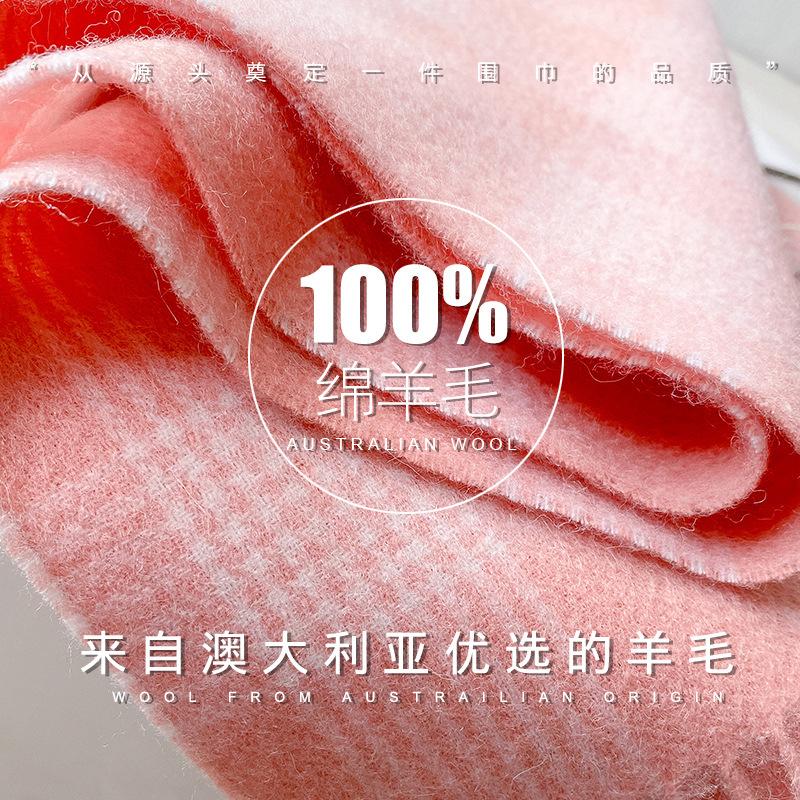 Luxury  Wool Winter Thick Warm Plaid Scarf For Women Fashion Soft Wrap Bandana Blanket Sweet Student Wool Neckerchief